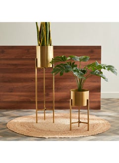 Buy 4-Piece Ace Metal Planter Set With Stand 24x45x24 cm in Saudi Arabia