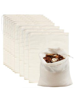 Buy Filter Bag Cheesecloth Bags Reusable 10 Pieces Cheese Cloths for Straining Cotton Muslin Bags Unbleached for Herbs Tea Coffee Cooking Brewing Straining 8 x 12 Inch in Saudi Arabia