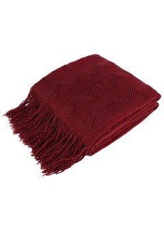 Buy Pavilia Maroon Red Knit Throw Blanket Couch  Soft Knitted Boho Farmhouse Home Decor Woven Throw  Cozy Decorative Afghan Bed Sofa  Outdoor Summer Fall Gift Lightweight  Burgundy Wine Cranberry  50X60 in UAE