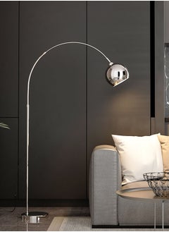 اشتري Modern Floor Lamp Standing Lamp Decor Lighting for Home Office Bedroom Retail Warm White Lights Chrome Body 12W with E27 Bulb H188xL100xW28 cm في الامارات