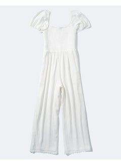 Buy AE Smocked Puff-Sleeve Jumpsuit in UAE