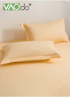 Buy 2PCS Cotton Pillowcase Skin-friendly Soft Breathable Solid Color Pillowcase (Large 48*72CM Orange) in UAE