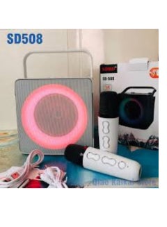Buy SDRD Wireless Bluetooth Speaker with 2 Microphones, Portable Karaoke Machine, SD-508 (WHITEcolor) in UAE