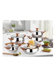 Buy Stainless steel cookware set, 14 pieces, Turkish Oxford GR6361AW-7806 in Egypt
