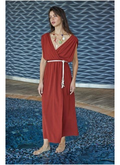 Buy Tile Belted Maxi Woven Beach Dress TBESS24EL00152 in Egypt