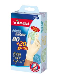 Buy Multi Latex Disposable Gloves Medium/Large 100-Pieces in UAE