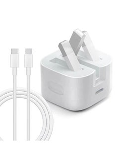 Buy Iphone 20W 15 Pro Max Charger Iphone Fast Charging Cord Type C To C For Iphone 15 Pro Max/15 Pro/15 Plus/15,Ipad， Samsung S24 And All Usb C Mobiles / Tabs With Usb C Port 1m White in UAE