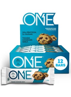 Buy ONE Protein Bars Gluten Free Protein Bars with 20g Protein and only 1g Sugar Chocolate Chip Cookie Dough (12 Pack) in UAE