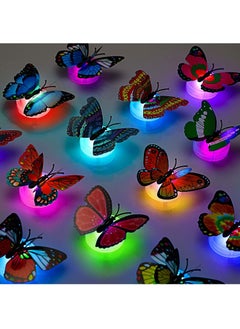 اشتري Butterfly Wall Sticker with LED Light Household Creative 3D Double Layer Stereo Wall Sticker Bedroom Window Arbitrary Stickers 3d Art For Wall(5pcs) في الامارات