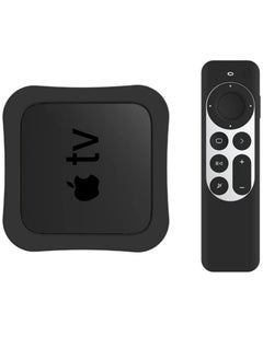 اشتري Case for Apple TV 4K Box and 2nd Gen Siri Remote Control Case 2022 2021, Silicone Drop Protective Cover for 4th/5th Generation TV Box في السعودية