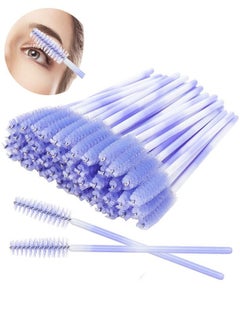 اشتري 50 Pcs Disposable Eyelash Brushes, Applicators Kits for Eyelash Extensions and Eyebrow Brushes for Makeup (Light Blue) في السعودية