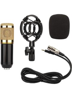 Buy Condenser Microphone with XLR Cable Shock Mount Puff and U Shape Audio Splitter 3.5mm Jack Condenser Mic for Laptop PC Studio Recording Karaoke Singing Dubbing in UAE