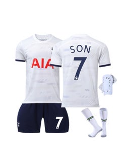 Buy Youth And Adult 4-Piece Set Tottenham No. 7 New Outdoor Football Sportswear, Boys Jersey, Football Training T-shirt, Shorts And Socks Knee Pads in Saudi Arabia