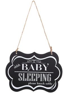 Buy Two Styles of Wall Hanging Ornaments Painted Wood Decoration Baby Sleeping Door Logo Black in UAE