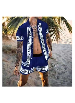 Buy Men's Shirt Casual Loose Shorts Beach Suit in Saudi Arabia