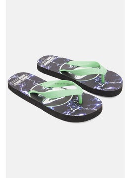 اشتري Kids Boy Graphic Print Slip On Slippers, Black Combo في الامارات