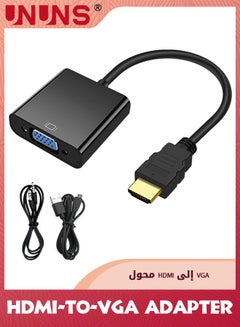 Buy HDMI to VGA Adapter Converter With 3.5mm Audio Cable And Power Cable,Gold-Plated HDMI Male To VGA Female,Connector Video 1080p For PC Monitor,Compatible Laptop/HDMI And TV Monitor/VGA in Saudi Arabia