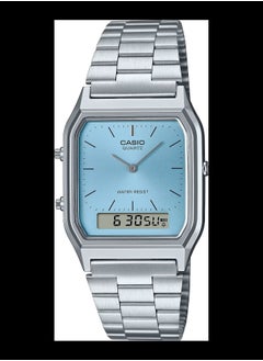 اشتري Vintage Unisex Stainless Steel Band Analog & Digital Watch AQ-230A-2A1MQYDF-Silver في الامارات