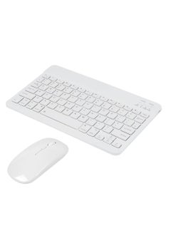 Buy Wireless Keyboard and Mouse Combo Bluetooth Keyboard Mouse Set with Rechargeable Battery White in UAE