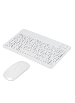 اشتري Wireless Keyboard and Mouse Combo Bluetooth Keyboard Mouse Set with Rechargeable Battery White في الامارات