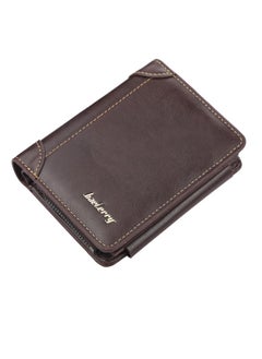 Buy Wallet Men's Short Multiple Card Slots tri-fold Zipper Coin Purse Fashion Thin Card Holder Men in Saudi Arabia