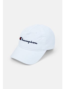 Buy Men Textured Logo Cap, White in UAE