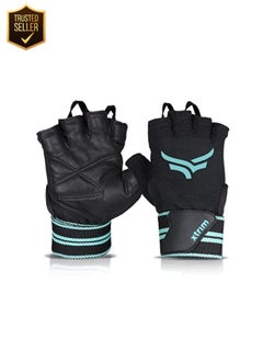 Buy X Macho Unisex Professional Wrist Wrap Support Real Leather Tactical Thumb Stretch Back Weightlifting Gym Gloves for Palm and Wrist Protection in UAE