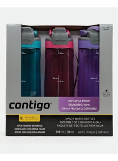 Buy Contigo Auto Seal 3-Pack Water Bottles (Multicolor) in UAE