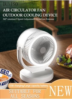 اشتري Air Circulator Fan with Light Small Quiet Turbo Force Desk Fans with Base-Mounted Controls 3 Speed Cooling Fan Floor Fan for Whole Room Home Bedroom Office Outdoor في السعودية