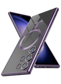 Buy UNBLACK Compatible with Samsung Galaxy S24 Ultra Magnetic MagSafe Case With Camera Lens (Purple) in UAE