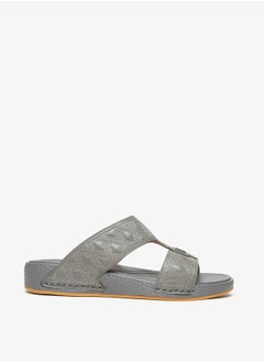 Buy Men's Quilted Slip-On Arabic Sandals with Buckle Accent in UAE