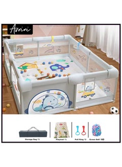 Buy Avrini Baby Playpen, Playard fance for Toddlers with Anti-Slip Base and Playmat, Extra Large Baby Playard with Gate, 150 * 180 cm Infant Safety Activity Center in UAE