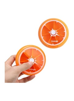 Buy pill pro organizer Compact 7-Day Pill Dispenser Portable Round Organizer for Medications, Vitamins, and More (Set Of 2 PCS (Orange)) in Egypt