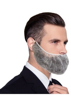 اشتري 100 Pcs 18 Inch Beard Mask Nylon Hair Net Beard Cover Pleated Disposable Beard and Mustache Protection Guards Facial Hair Covering White Polypropylene في الامارات