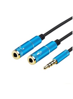 Buy 3.5mm Mic Y Mobile Audio Splitter Headphone Mic Aux Extension Cables Jack Splitter Adapter Aux Cable for phone Computer Laptop in Saudi Arabia