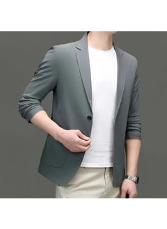 اشتري 2024 Mens Casual Suit Slim Fit Business BlazerDark gray Dark gray في الامارات