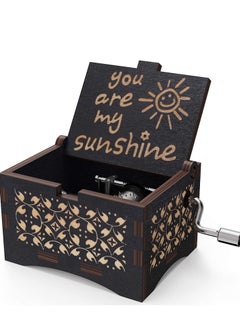 Buy You are My Sunshine Music Box Gift for Daughter from Mom Vintage Wooden Engraved Inspirational Quotes Hand Crank Birthday in UAE