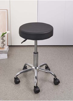 اشتري Herald Adjustable Office Stool Sturdy And Durable Height Adjustable Swivel Drafting Work Spa Shop Salon Stools With Wheels Sleek And Stylish Design - Black/ Chrome في الامارات