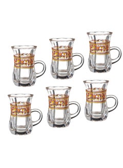 Buy 6 Piece Glass Tea Set multicolour in Saudi Arabia