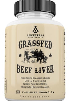 اشتري Grass Fed Beef Liver Desiccated Natural Iron, Vitamin A, B12 for Energy 180 capsules في الامارات