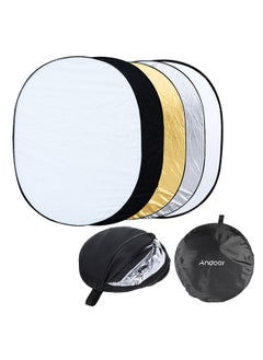 اشتري 35" * 47" / 90 * 120cm Oval 5 in 1 (Gold,  Silver,  White,  Black,  Translucent) Multi Portable Collapsible Studio Photo Photography Light Reflector في السعودية