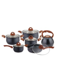 Buy Goldensea 12pcs Pots and Pans Cookware Set, 3 Layers Botton, Used for Induction, Electric Stove, Gas and Radiant Cooker in UAE