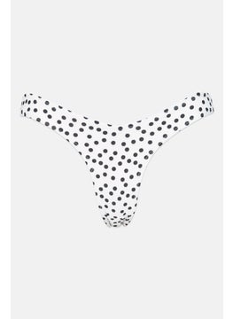 Buy Women Polka Dots Bikini Bottom, White/Black in UAE