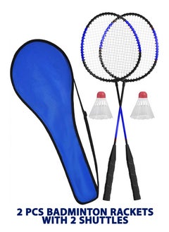 Buy 2 Players Badminton Double Rackets Set for Adults Kids Lightweight And Sturdy Racquet Indoor Outdoor Sports Backyard Game With 2 Shuttlecock And Carry Bag in UAE