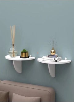 اشتري 2 Piece Wall Shelf Punch Free Bedside Display Stand Flower Pot Holder في الامارات