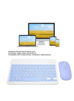 Buy Wireless Keyboard and Mouse Combo, Keyboard Mouse Bluetooth Keyboard Mouse Set with Rechargeable Battery, Ergonomic Keyboard Mouse Model 2024 for Computer, Tablet for Win, for Android, for IOS (Blue) in UAE