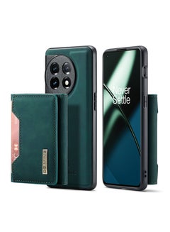 Buy Wallet Case for OnePlus 11, DG.MING Premium Leather Phone Case Back Cover Magnetic Detachable with Trifold Wallet Card Holder Pocket (Green) in UAE
