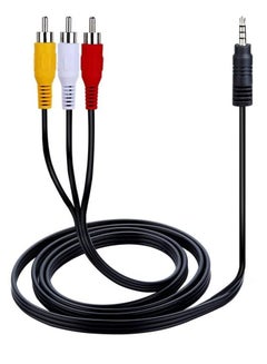 اشتري 3.5mm to 3 RCA Male Plug to RCA Stereo Audio Video Male AUX Cable Cord, 3.5 mm to RCA AV Camcorder Video Cable (1.5 M) في الامارات