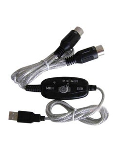 Buy USB To MIDI Interface Adapter Black/Silver in Saudi Arabia