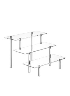 Buy Acrylic Display Risers, Acrylic Perfume Stand Organizer, Clear Acrylic Shelf Risers for Display Stands for Food, Tabletop Use, 3 Tier Clear Cupcake Stand Risers in UAE